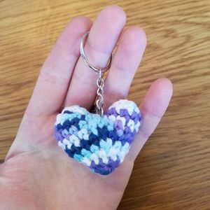 NEW handmade blue-purple heart keychain!